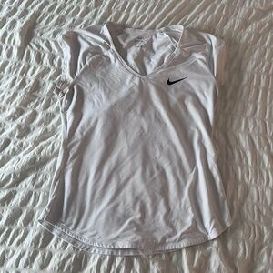 Nike Women's White Short Sleeve V-Neck Tee